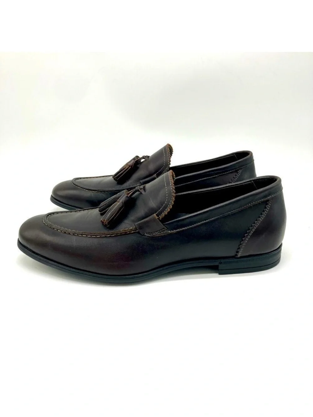 Bruno Magli Berna Men’s Brown Leather Tassel Loafers Size 8 Made in Italy
